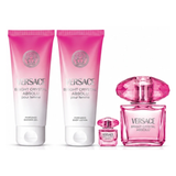 Set Perfume Versace Bright Crystal Absolu EDP pour Femme 90 ml + Mini 5 ml + Body Lotion 100 ml + Ge