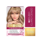Tinte Excellence Creme 8.1 Rubio Claro Cenizo