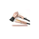 Kit de viaje Babyliss Rose Gold 3 unidades (secador de viaje, plancha 12cm y peine)