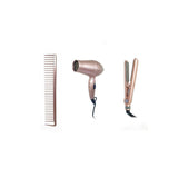 Kit de viaje Babyliss Rose Gold 3 unidades (secador de viaje, plancha 12cm y peine)