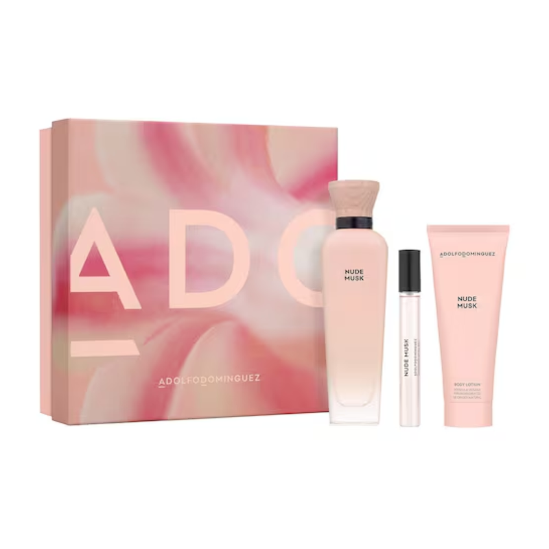 Set Adolfo Dominguez Nude Musk Mujer EDP 120ml + 10ml + BL 75ml