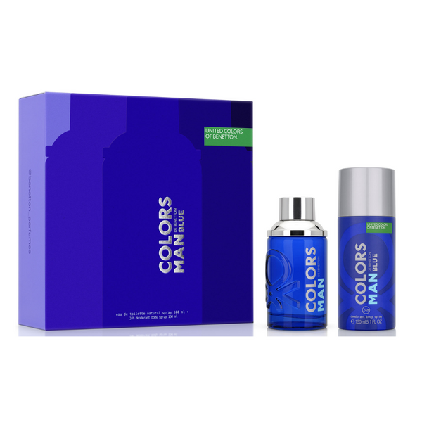 Benetton Colors Man Blue EDT 100ml + Deo 150ml .