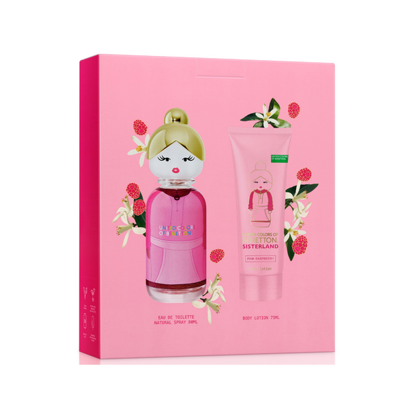 Benetton Sisterland Pink Raspberry EDT 80ml + Body Lotion 75ml