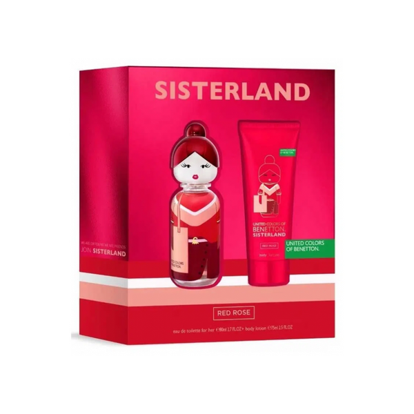 Benetton Sisterland Red Rose EDT 80ml + Body Lotion 75ml