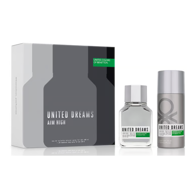 Set Benetton United Dreams AIM HIGH EDT 100ml + Deo 150ml