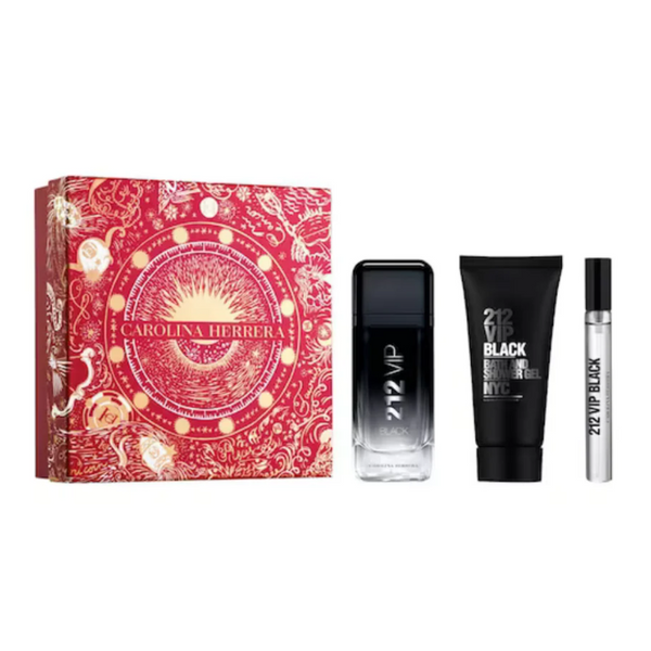 Set Carolina Herrera 212 Vip Black EDP for Men 100ml + Gel de Baño 100ml + Mini 10ml. 2024