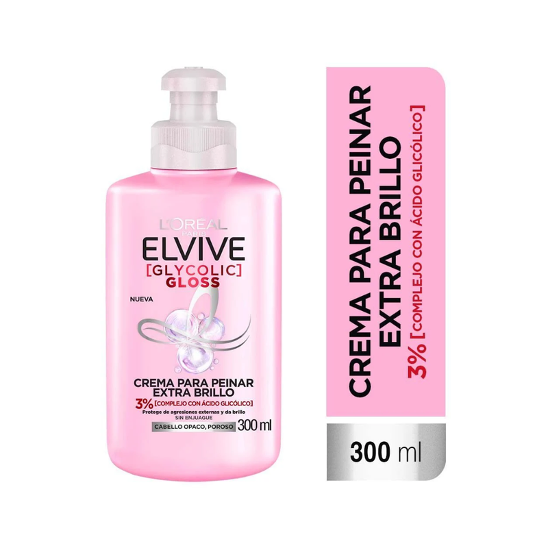 Crema para Peinar Extra Brillo Elvive GlyColic Gloss 300ml