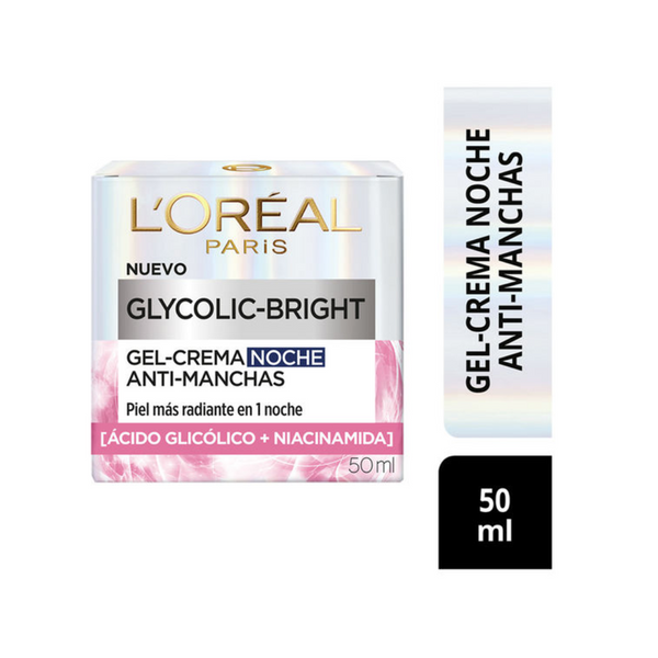 LOréal Paris Glycolic-Bright Gel-Crema Noche Anti-Manchas 50ml