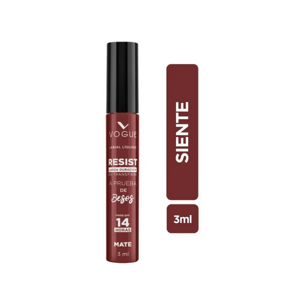 Labial Liquido Vogue Resist Siente 3ml .