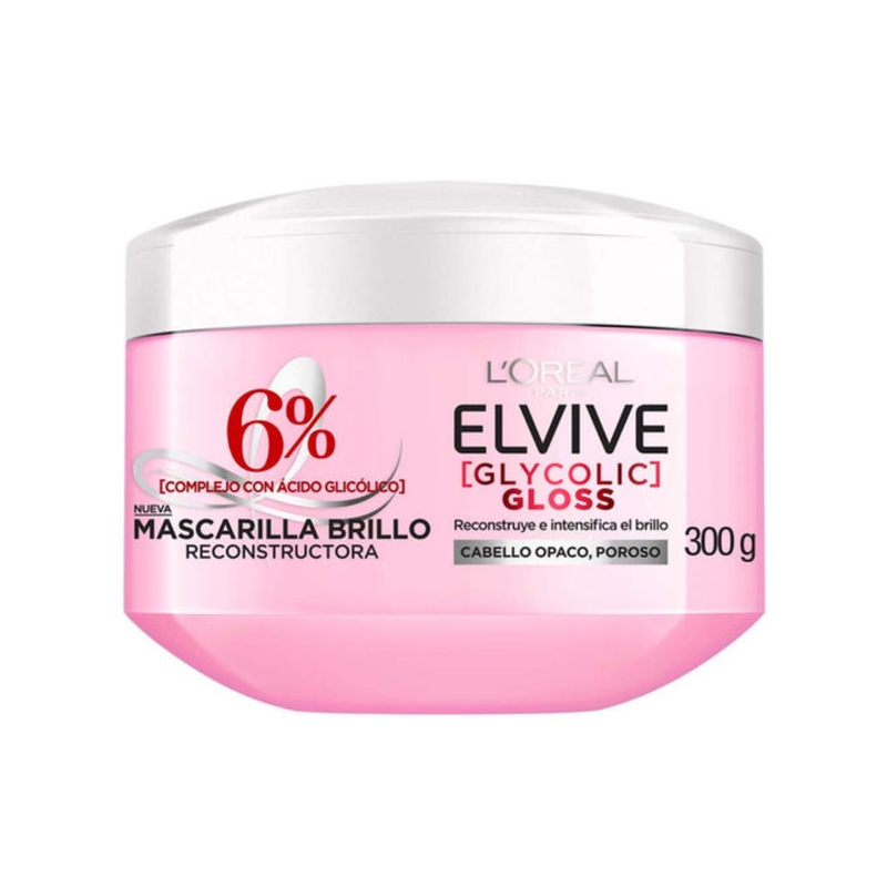 Máscarilla Brillo Reconstructora Elvive GlyColic Gloss 300g.