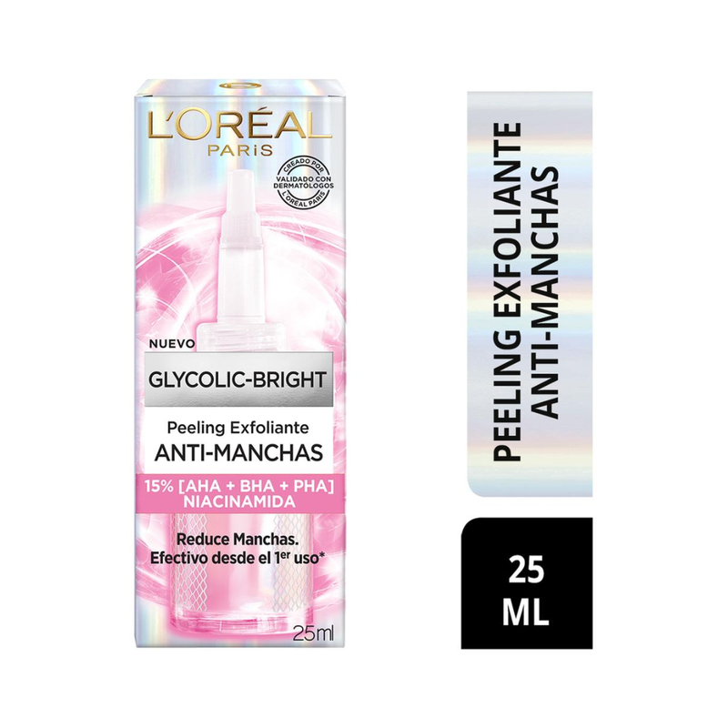 Peeling Exfoliante L'Oreal Glycolic Bright Anti Manchas 25 ml .
