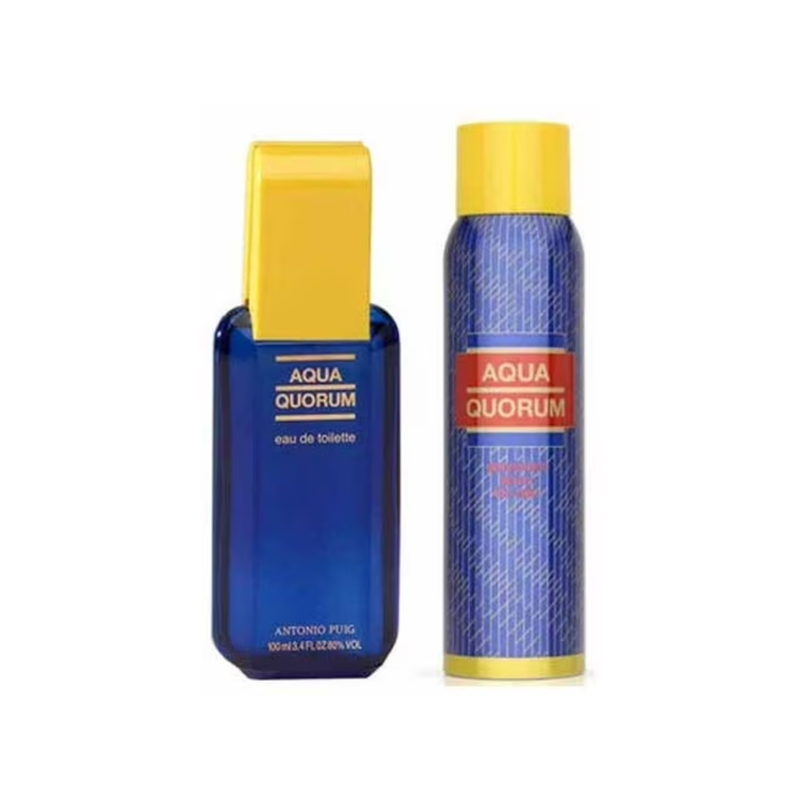 Set Perfume Aqua Quorum EDT 100 ml + Deo 150 ml Puig 2025 – Cosmetic