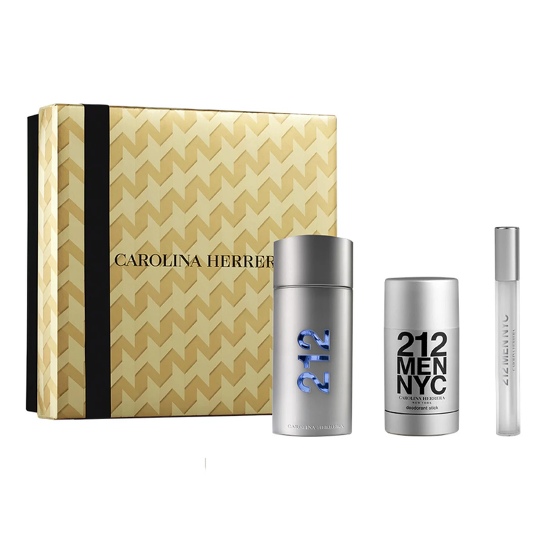 Set Perfume Carolina Herrera 212 Men NYC 100 ml + Deo 75 ml + Mini