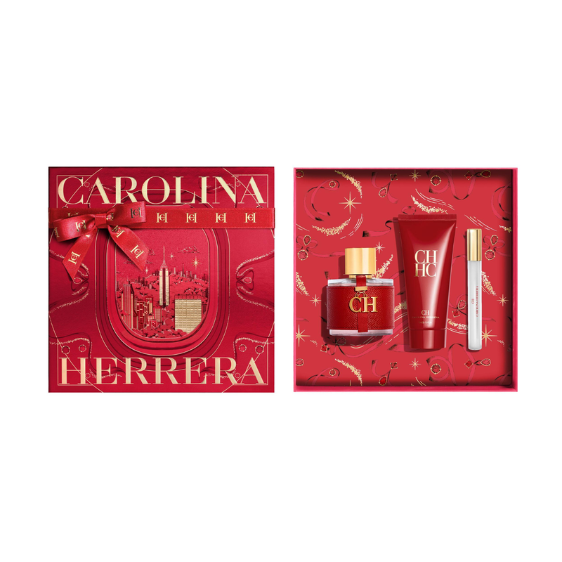 Set Perfume Carolina Herrera CH EDT 100 ml + Mini 10 ml + Body Lotion ...
