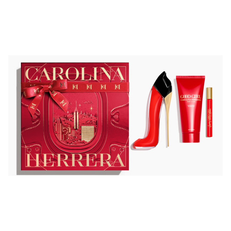 Set Perfume Carolina Herrera Good Girl Very EDP 80 ml + Mini 10 ml + B ...