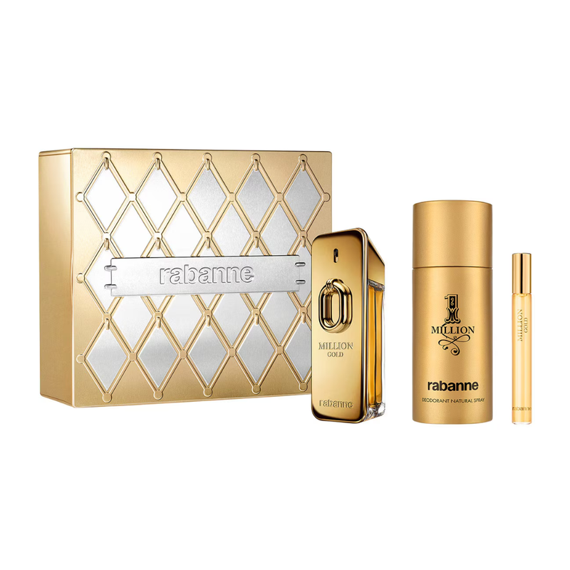 Set Perfume Gold Million EDP Intense 100 ml + Mini 10 ml + Deo 150 ml Paco Rabanne 2025