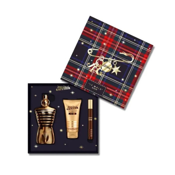 Set Perfume Le Male Elixir Parfum 125 ml + Mini 10 ml + Gel de Ducha 75 ml Jean Paul Gaultier 2025