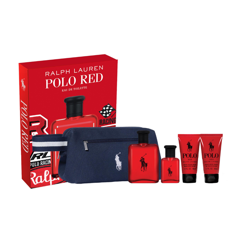 Set Perfume Polo Red EDT 125 ml + 40 ml + Afther Shave Balm 50 ml + Gel de Ducha 50 ml Ralph Lauren