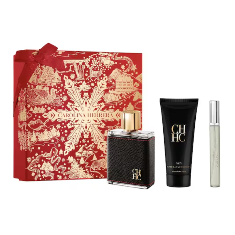 Set para Hombre Carolina Herrera CH Men EDT 100ml + After Shave Balm 100ml + Mini 10ml. 2024