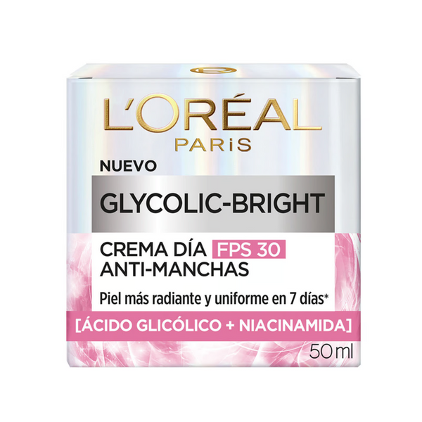 LOréal Paris Crema Día Anti-Manchas FPS30 Glycolic Bright 50ml