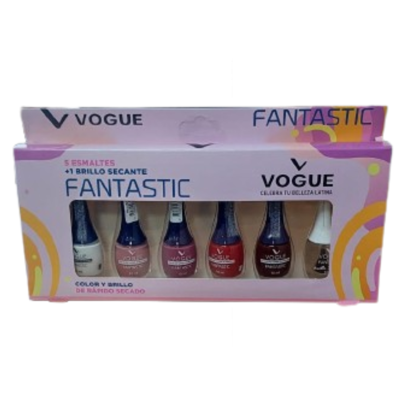 Set Fantastic 5 Esmaltes + 1 Brillo Secante 2024 Vogue