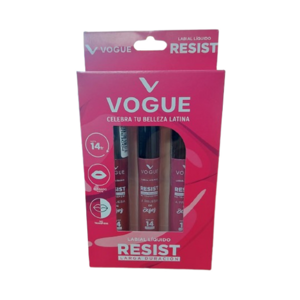 Set Labial Líquido Vogue Resist 3ml Vogue