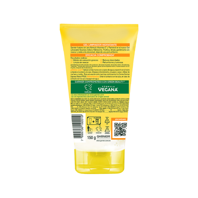 Gel de Limpieza Garnier Express Aclara Efecto Hidratante Vitamina C