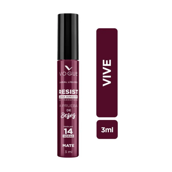 Labial Liquido Vogue Resist Vive 3ml .