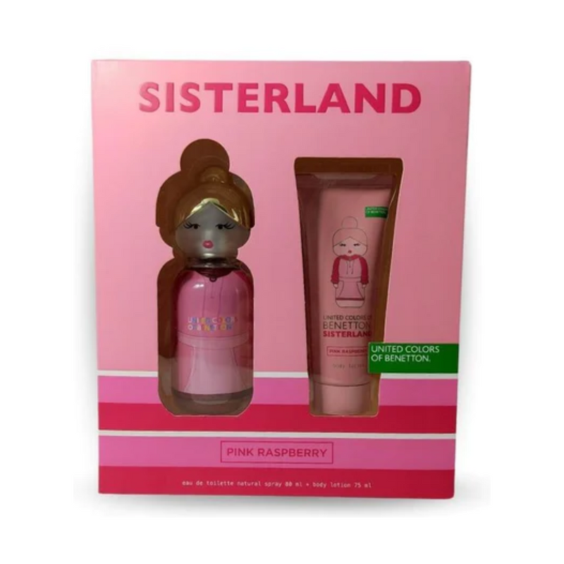 Benetton Sisterland Pink Raspberry EDT 80 ML + Body Lotion 75 ML SET