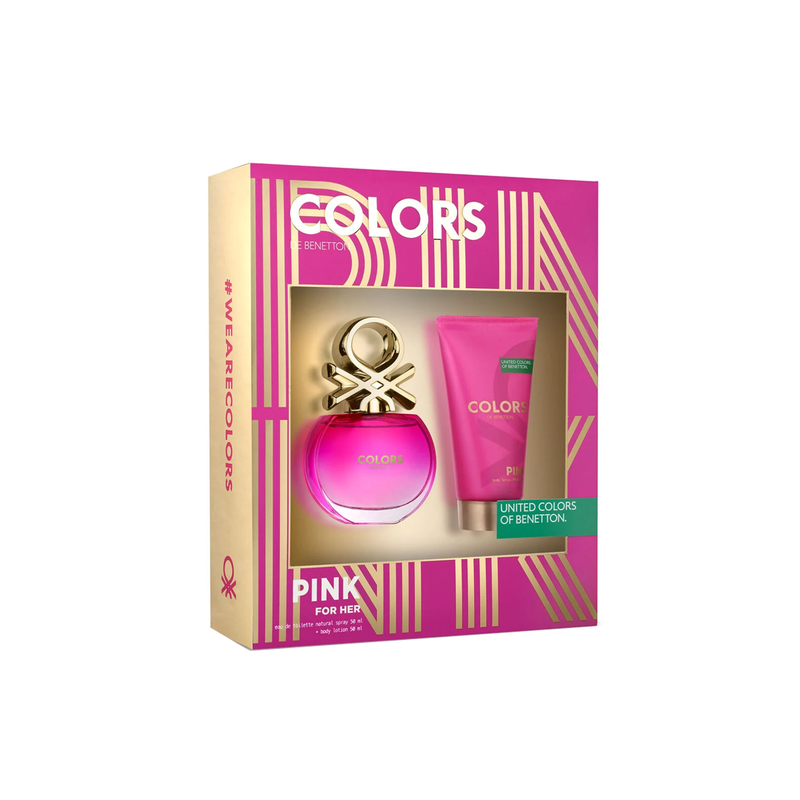 Set Benetton Colors Pink For Her EDT 50 ml + BD 50 ml
