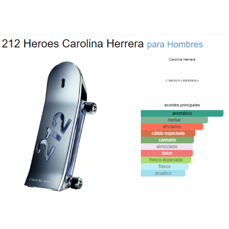 CAROLINA HERRERA 212 MEN HEROES FOREVER YOUNG EDT 90 ML + BOLSO DE REGALO .
