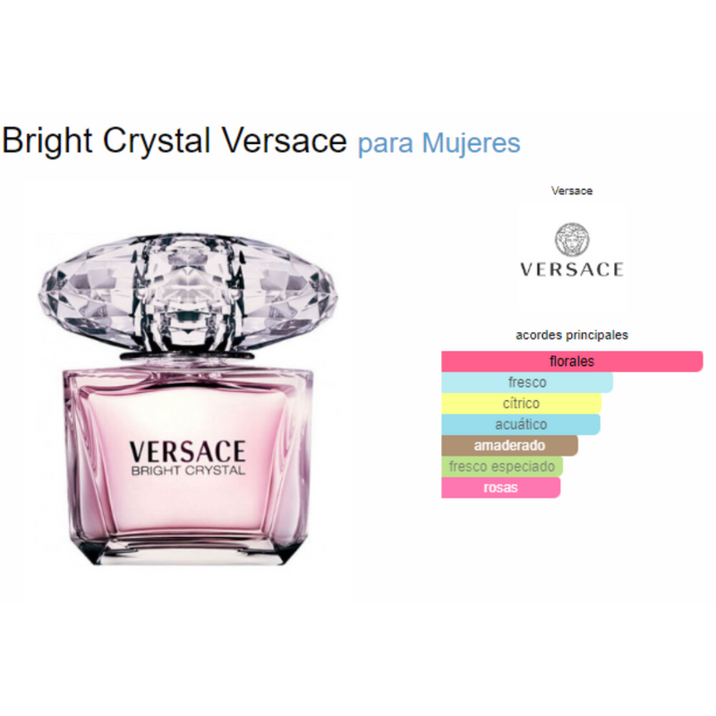 Estuche Versace Bright Crystal EDT 90 ML + Body Lotion 100 ML + Gel 100 ML + Neceser
