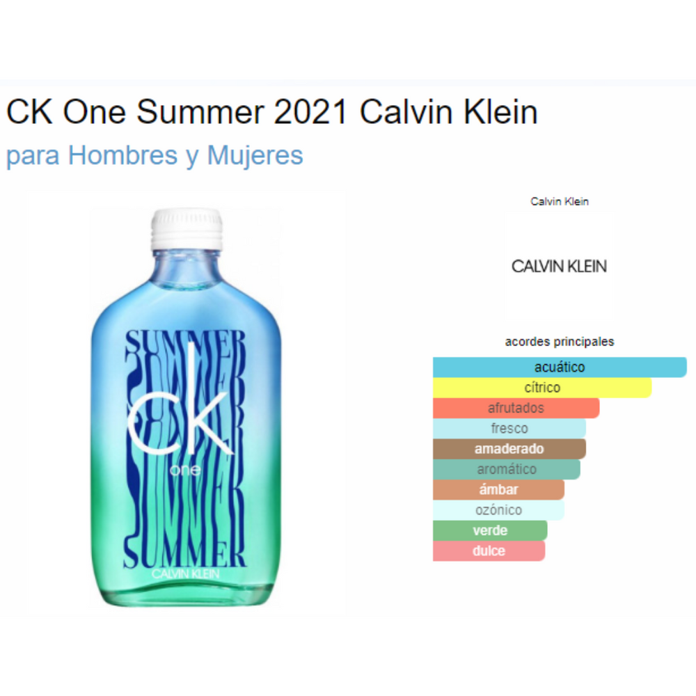 Perfume Unisex CK One Summer 2021 EDT 100 ml. – Cosmetic