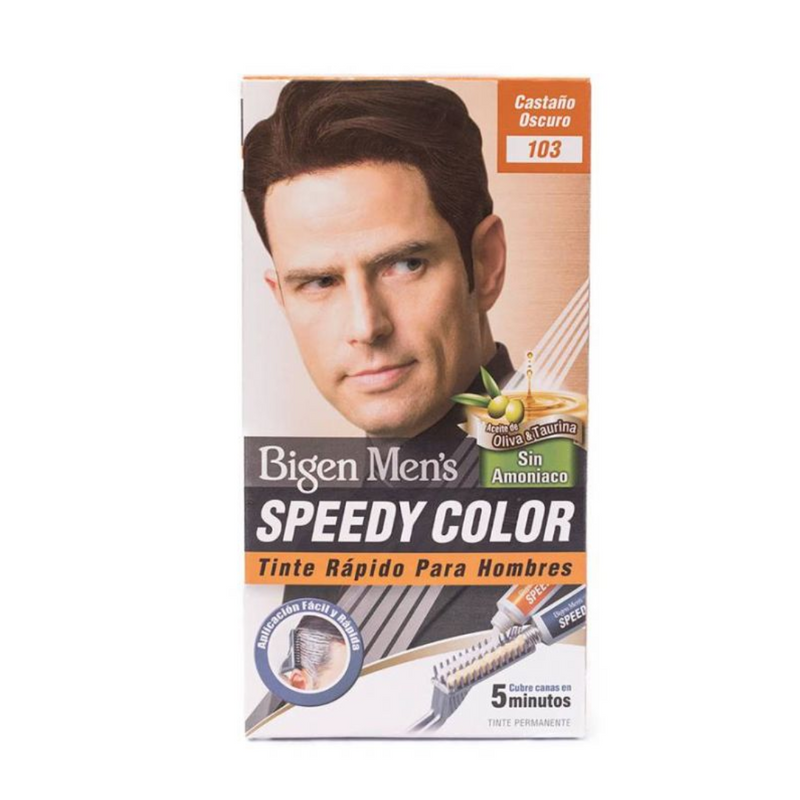 TINTE PERMANENTE PARA HOMBRE SPEEDY COLOR #103 CASTAÑO OSCURO