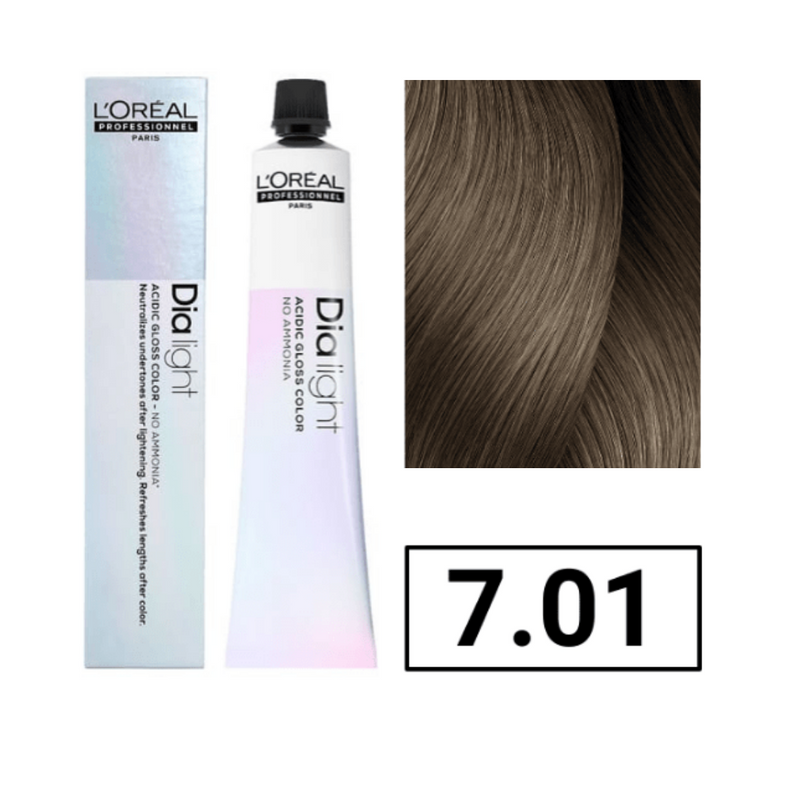 L'Oréal Coloración Dialight 7.01 Rubio Natural Ceniza Sin Amoniaco 50 ML