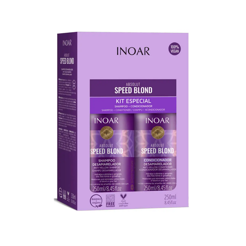 Pack INOAR Absolut Speed Blond Shampoo + Acondicionador 250ml