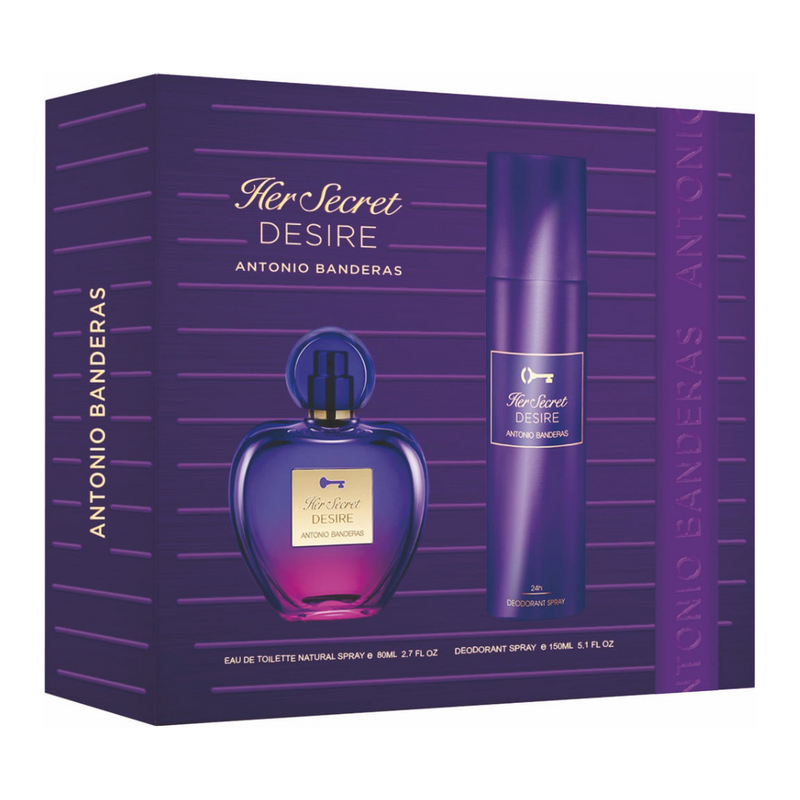 Set Antonio Banderas Her Secret Desire EDT 80 ML + Deo 150 ML