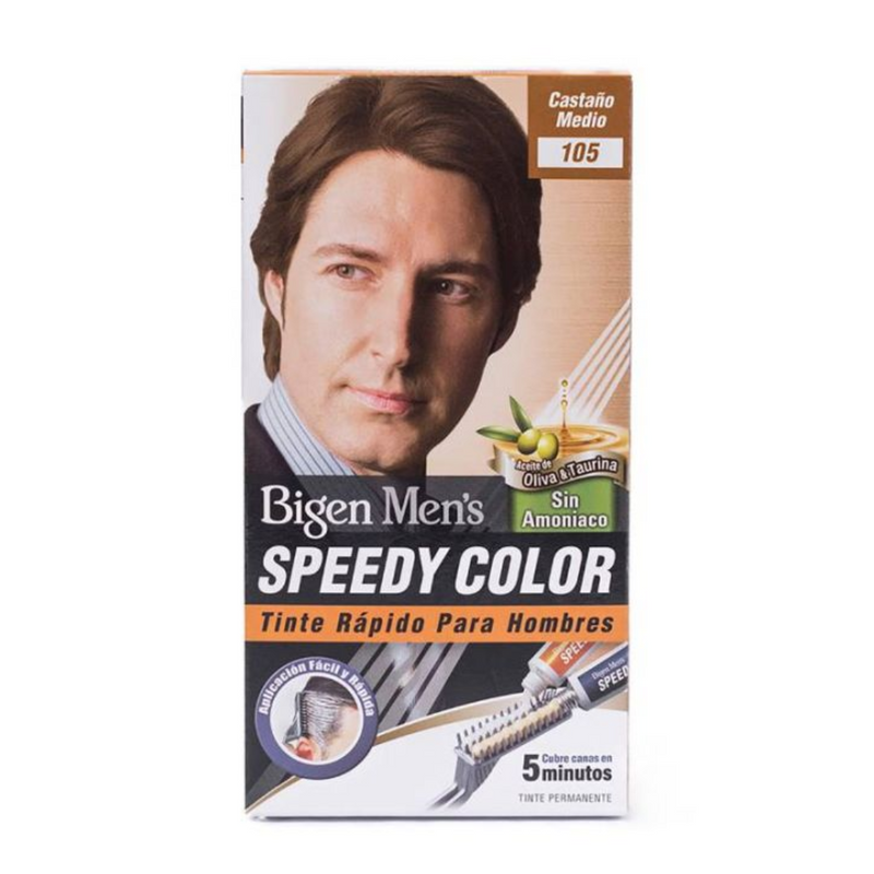 TINTE PERMANENTE PARA HOMBRE SPEEDY COLOR #105 CASTAÑO MEDIANO – Cosmetic
