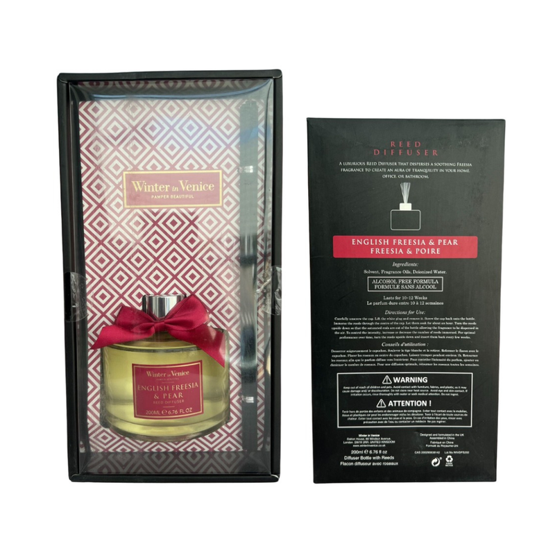 Difusor English Fressia y Pear Rosa 200ml. Winter in Venice